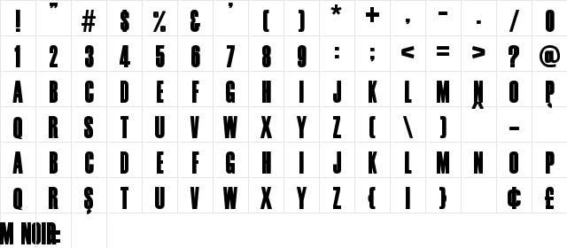 Film Noir Regular Character Map Film Noir Regular Character Map
