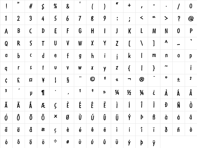 FilzerScriptEF Regular Character Map