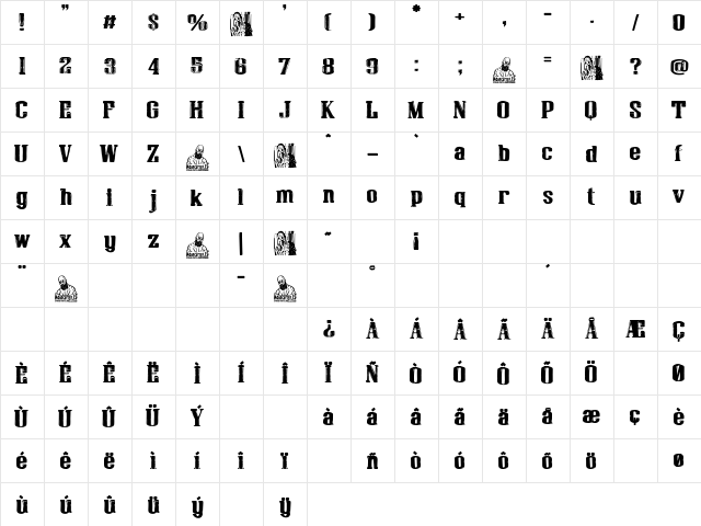 Fine Garden Hotel Regular Character Map