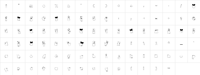 LD Happy Hats Regular Character Map LD Happy Hats Regular Character Map