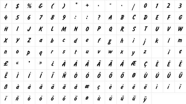FlashEF Light Character Map