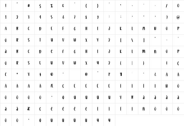 Flashsale Regular Character Map