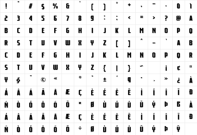 Flick SS 3 Personal Use Character Map