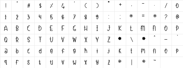 Flowa Regular Character Map