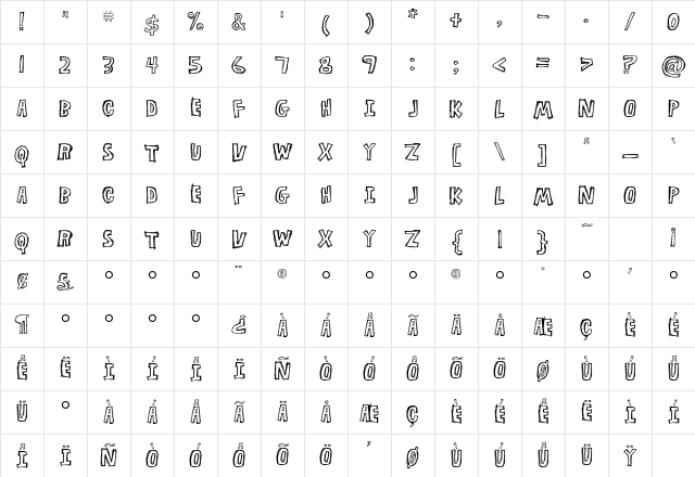 Flyerfonts Corrosion Character Map