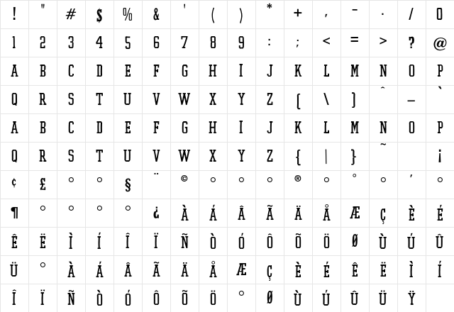 Flyerfonts Straight Character Map Flyerfonts Straight Character Map
