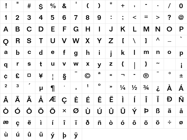 Folio Std Medium Character Map Folio Std Medium Character Map