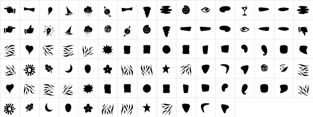 Fontesque OrnamentsBlack Character Map