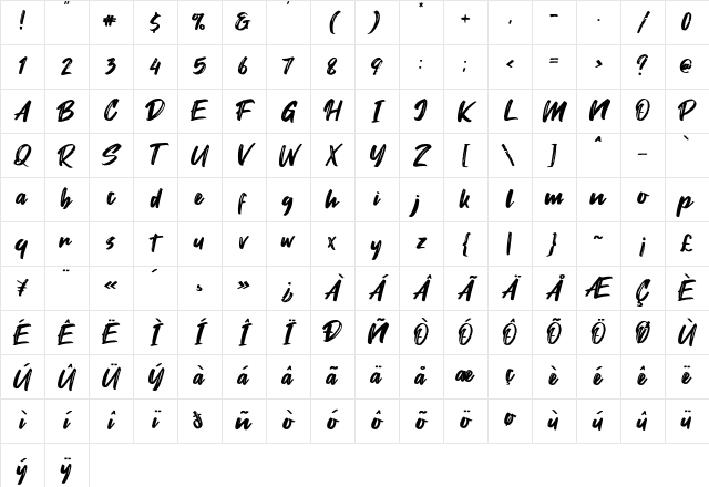 Fontjek Regular Character Map