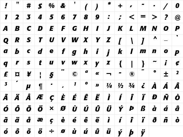 Formata Bold Italic Character Map Formata Bold Italic Character Map