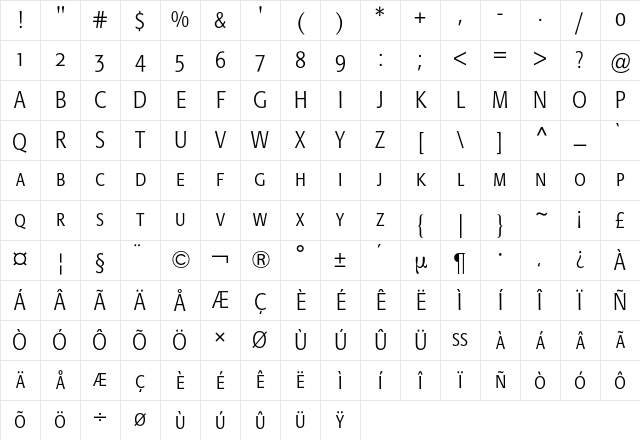 FormataCondensedExpertBQ Regular Character Map FormataCondensedExpertBQ Regular Character Map