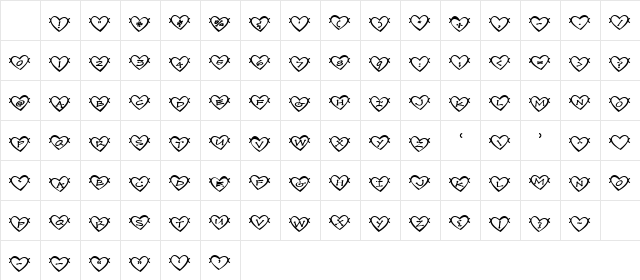 LD LoveLinks Regular Character Map