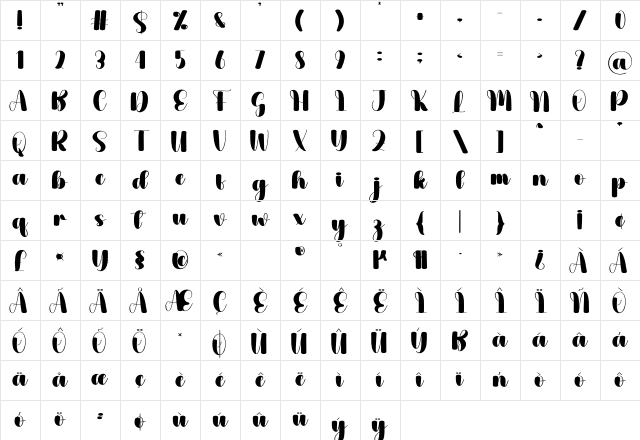 Fountain Regular Character Map