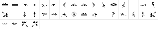 Fournier MT Ornaments Character Map