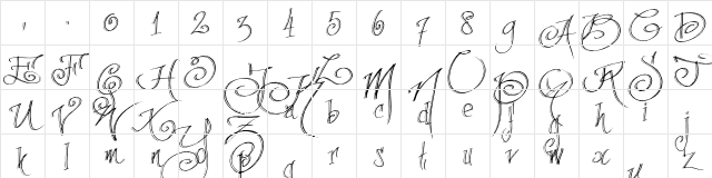fancyPens Regular Character Map fancyPens Regular Character Map