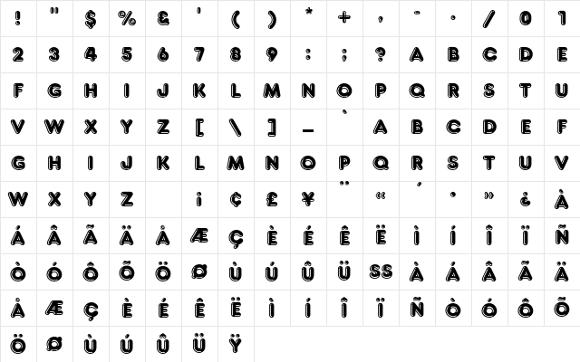 FrankfurterEF Highlight Character Map