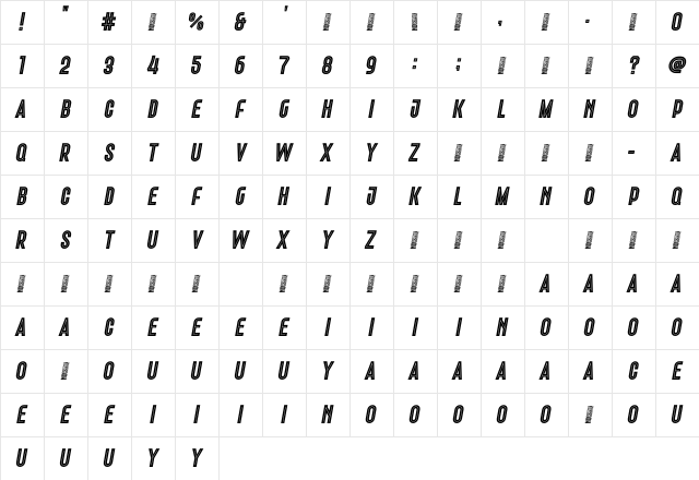 Freiburg In Line PERSONAL USE Character Map