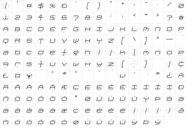 FutureKill LightSkew Character Map