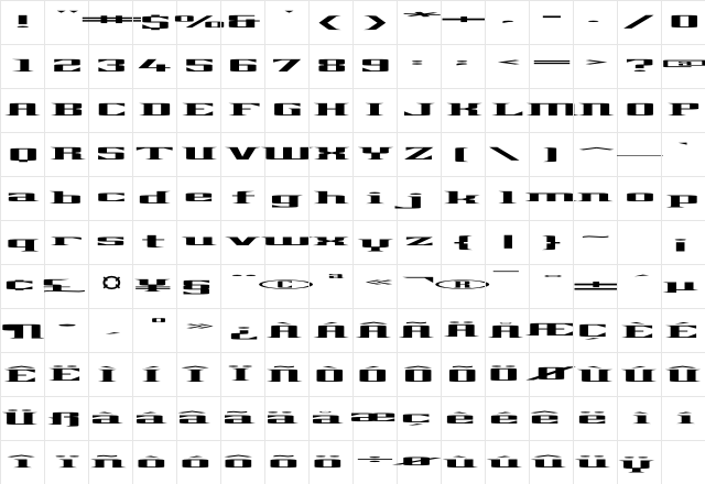 Gadzooks Regular Character Map