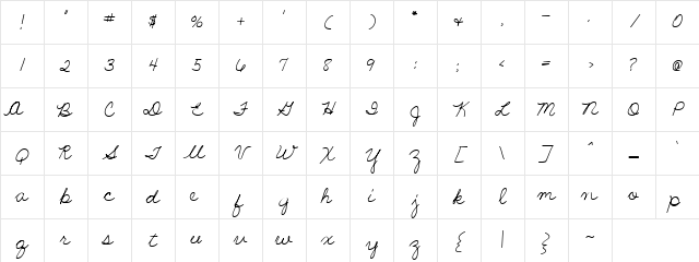 LD Quick Script Regular Character Map