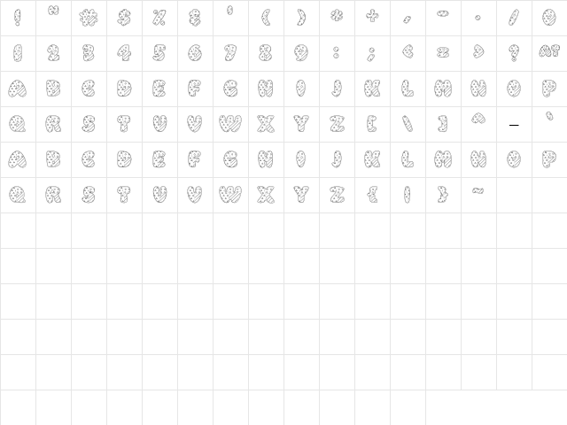 LD Quilt Regular Character Map
