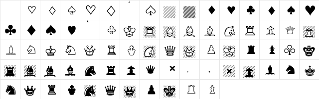 GamesSports P01 Character Map
