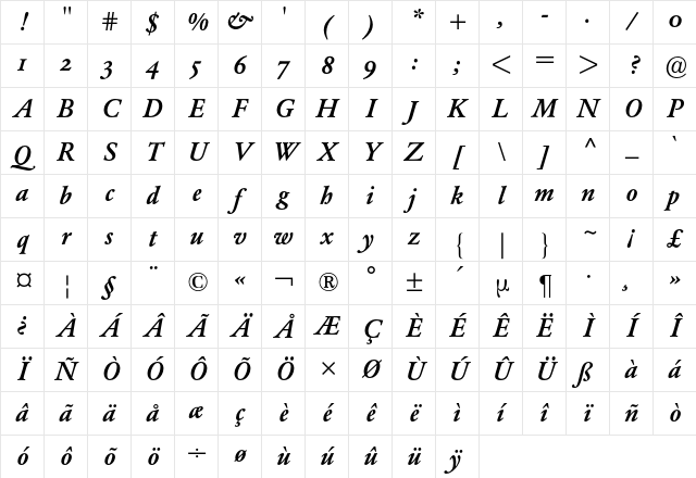 Garamond Expert BQ Regular Character Map Garamond Expert BQ Regular Character Map