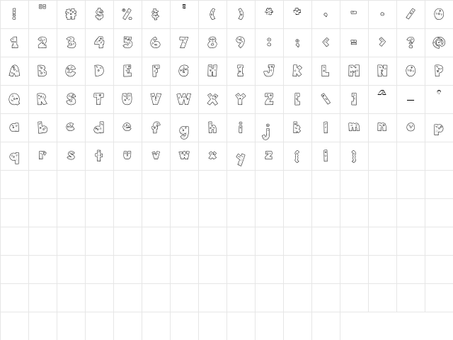LD Seashells Regular Character Map