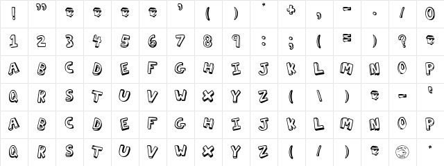 Action Jackson Regular Character Map