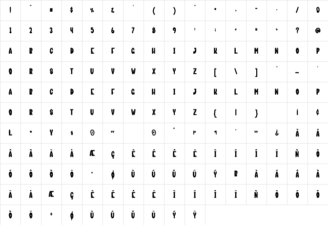 Garland Christmas Regular Character Map