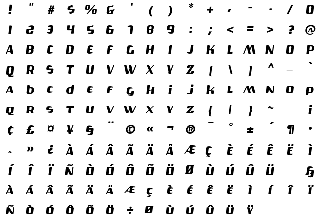 Gas Regular Character Map Gas Regular Character Map