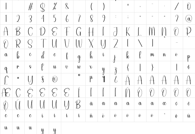 Gasstove Regular Character Map