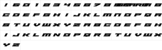 Gear6 Outline Character Map