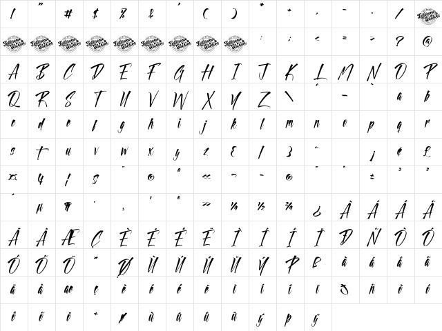 Gelaxttron Beyonkers DEMO VERSI Regular Character Map