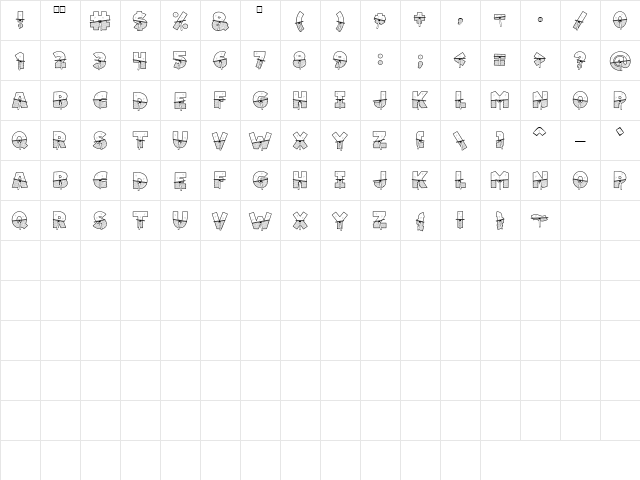 LD Squeegee Regular Character Map