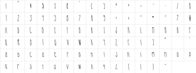LD Stretch Regular Character Map
