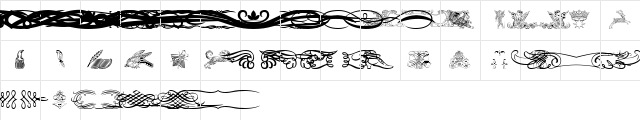 Aridi Calligraphia Flourish 3 Regular Character Map