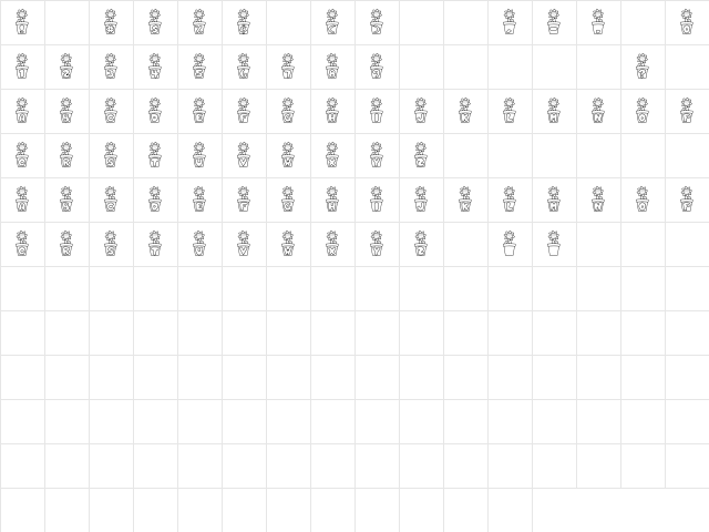 LD Sunflower Regular Character Map LD Sunflower Regular Character Map