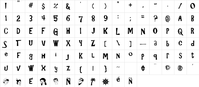 Gilligan Regular Character Map