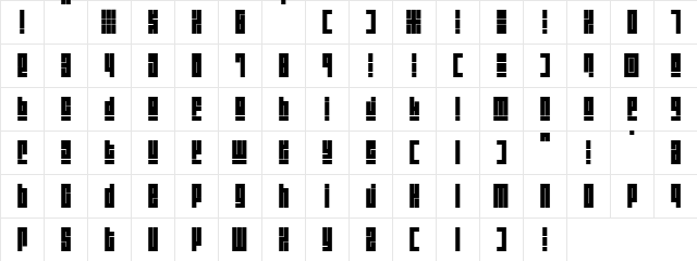 Blackout Regular Character Map