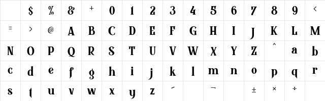 Black Quality Regular Character Map