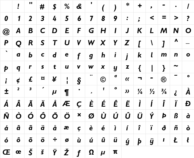 Gill Sans Infant Std Bold It Character Map Gill Sans Infant Std Bold It Character Map