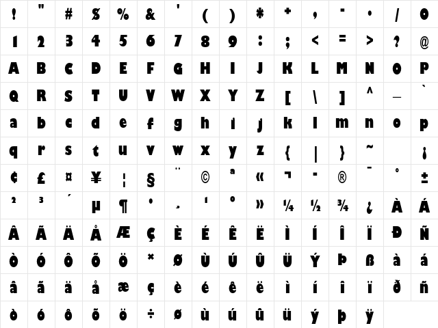 Gill Sans Std Ultra Bold Condensed Character Map Gill Sans Std Ultra Bold Condensed Character Map