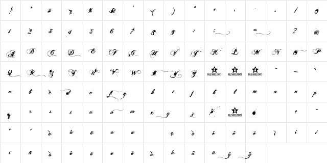 Aenima Regular Character Map