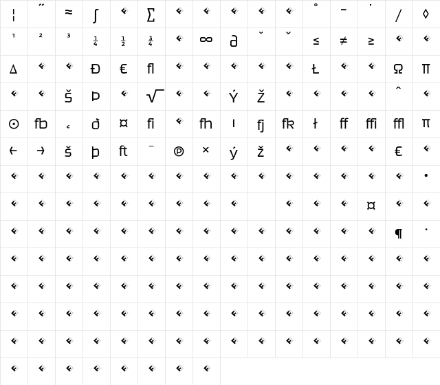 Ginger-LightExpert Regular Character Map