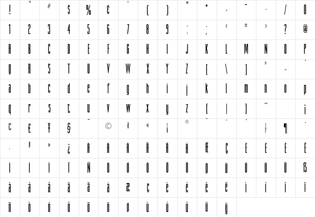 GiottoBold Regular Character Map