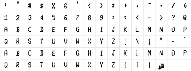 LD Tickertape Regular Character Map LD Tickertape Regular Character Map