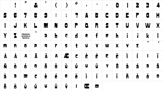 Blacktop Regular Character Map Blacktop Regular Character Map