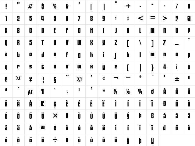 BlackTulipITC TT Regular Character Map