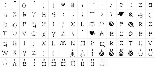 Arrow-HU Normal Character Map
